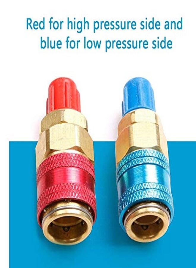 AMAZOR Adjustable R134A Adapter Fittings Quick Coupler Tool Kit High Low AC Freon Manifold Gauge Hose Conversion kit, 1/4" SAE HVAC Set of 2 Pcs - Image 4